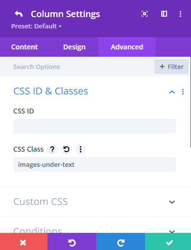 CSS To align images in divi row