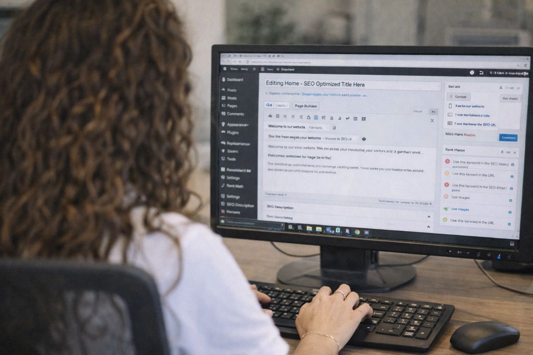 An illustrative image of a seo working on a website back end