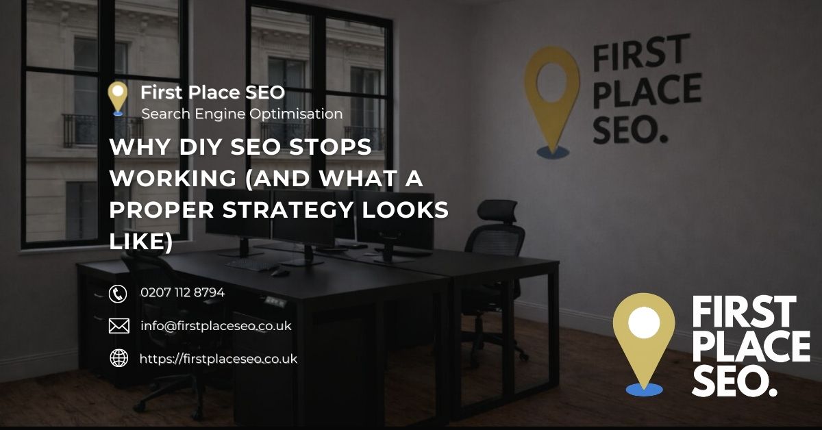 Why DIY SEO Stops Working (And What a Proper Strategy Looks Like) - First Place SEO Why DIY SEO Stops Working (And What a Proper Strategy Looks Like) - First Place SEO