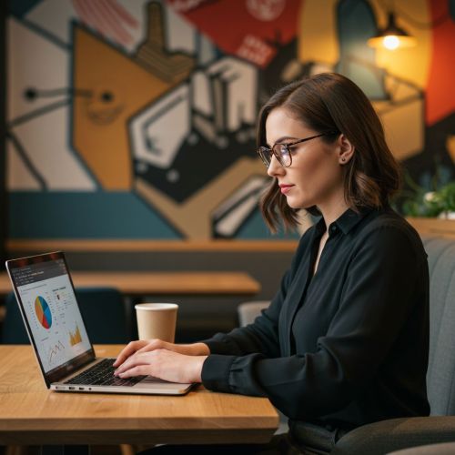 Woman working on SEO strategy in London
