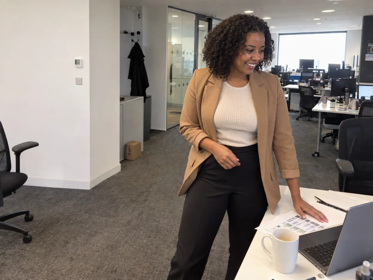 Organic SEO specialist reviewing website search performance in the office