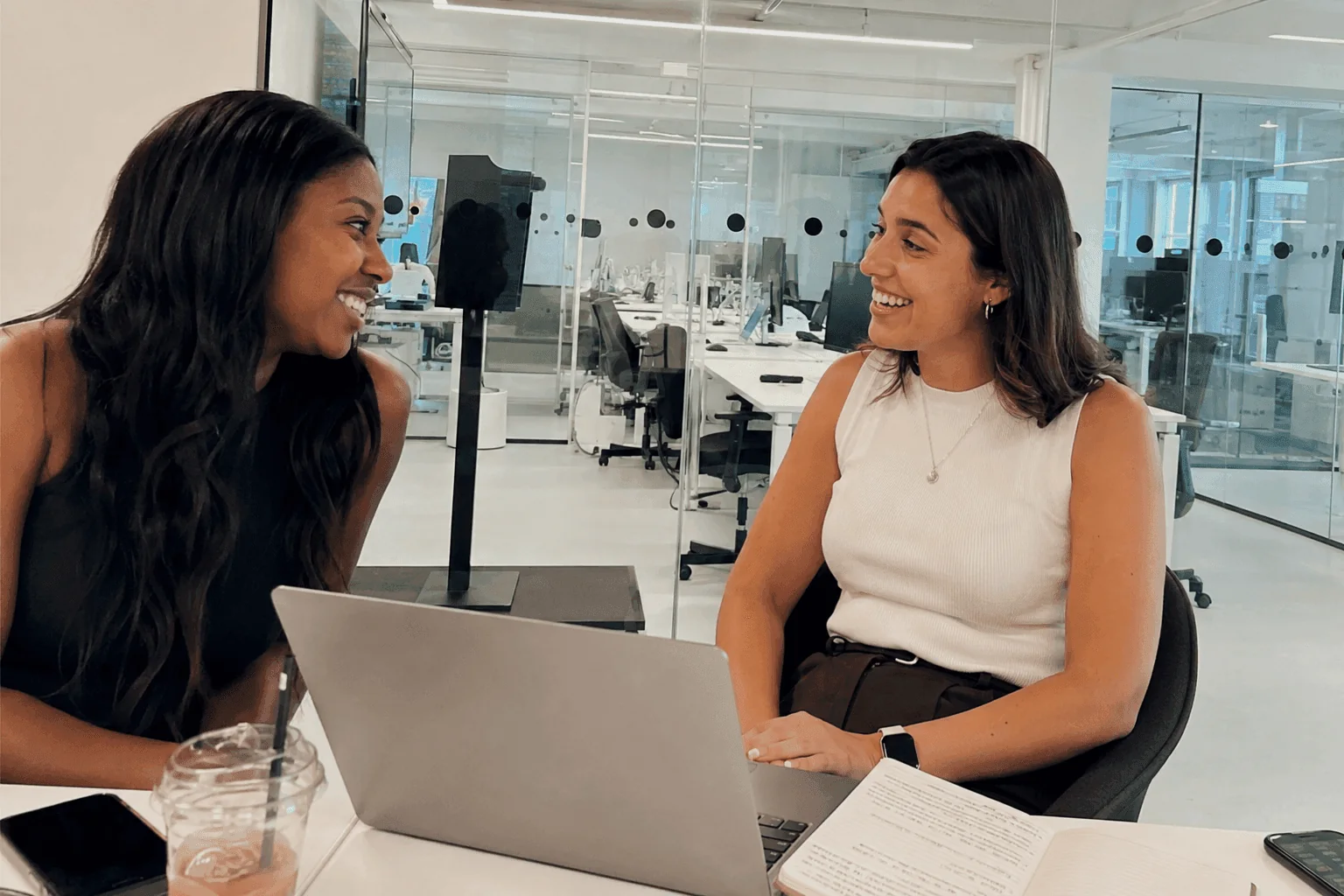 SEO consultants discussing website improvements and organic search performance