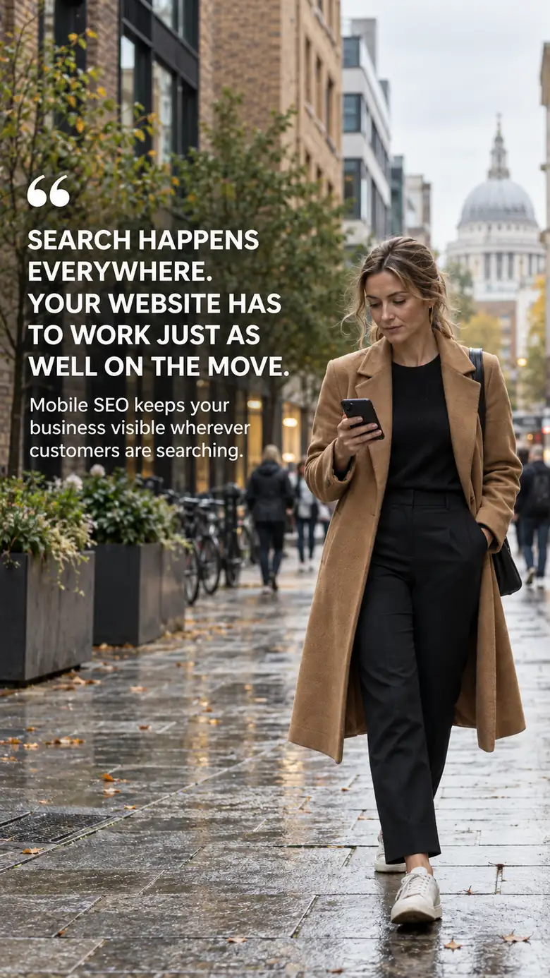 Mobile SEO visibility for people on the move - Illustrative Image